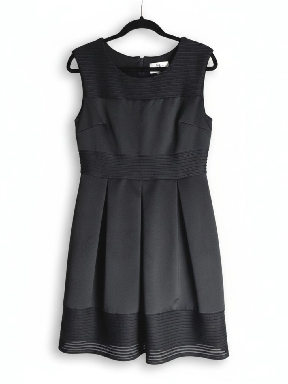 SD Collection Black Fit & Flare Pleated Party Dress Women's Size 10 Sleeveless